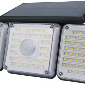 Entac Ηλιακός Προβολέας Τοίχου 2.3W SMD 3 Κεφαλές Φωτοκύτταρο + Τηλεχειριστήριο