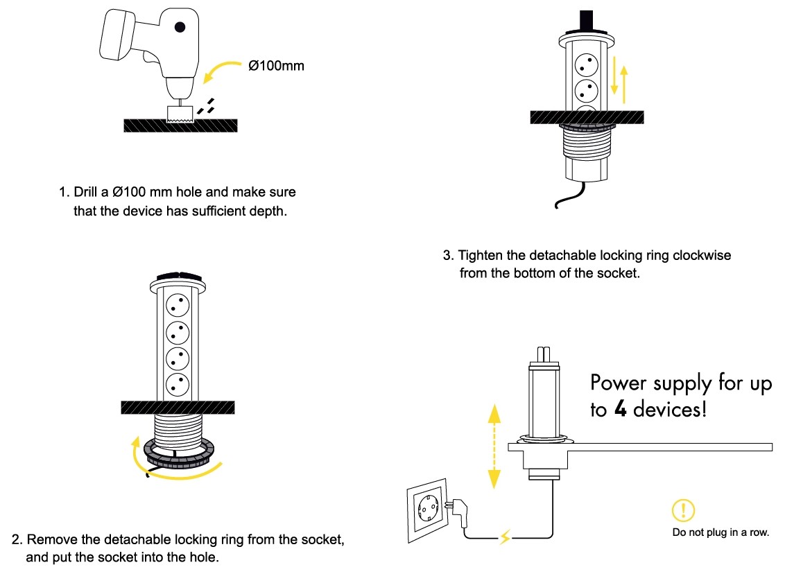 Entac Πολύπριζο 4 Θέσεων Κατακόρυφο 3G1.5 1.5m Entac Πολύπριζο 4 Θέσεων Κατακόρυφο 3G1.5 1.5m - Image 3