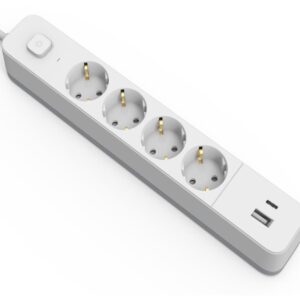 Entac Πολύπριζο 4 Θέσεων Με Διακόπτη D2 1.5m 1xUSB-A x 1xUSB-C 3G1.5