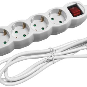 Entac Πολύπριζο 5 Θέσεων Με Διακόπτη 3x1.5mm 1.5m