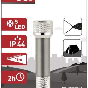 Entac Φακός 5 LED Μπρελόκ Ασημί