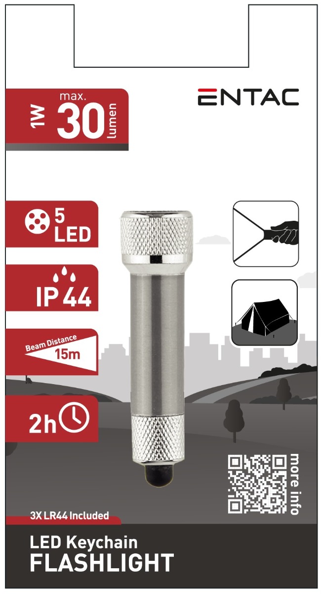 Entac Φακός 5 LED Μπρελόκ Ασημί Entac Φακός 5 LED Μπρελόκ Ασημί