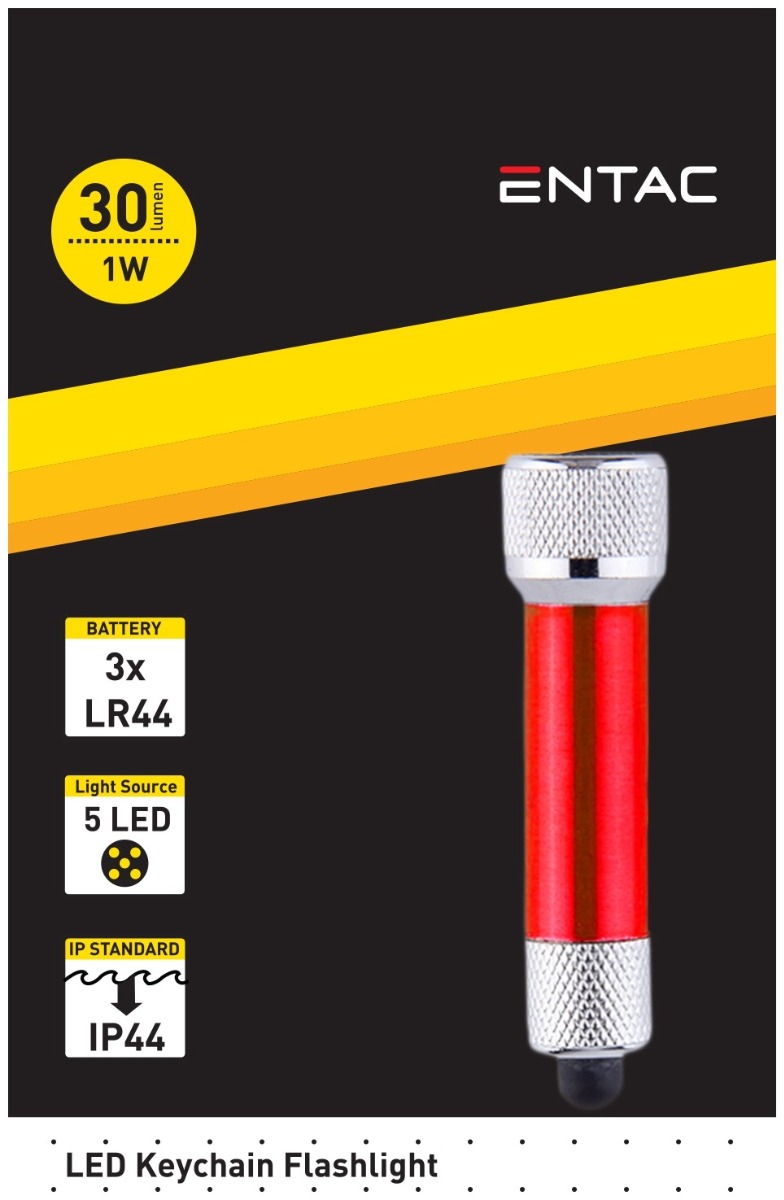 Entac Φακός 5 LED Μπρελόκ Κόκκινο Entac Φακός 5 LED Μπρελόκ Κόκκινο - Image 2