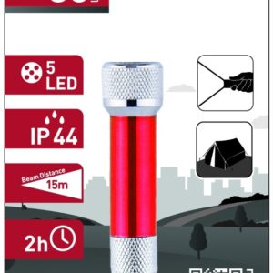 Entac Φακός 5 LED Μπρελόκ Κόκκινο