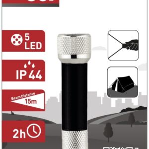 Entac Φακός 5 LED Μπρελόκ Μαύρο