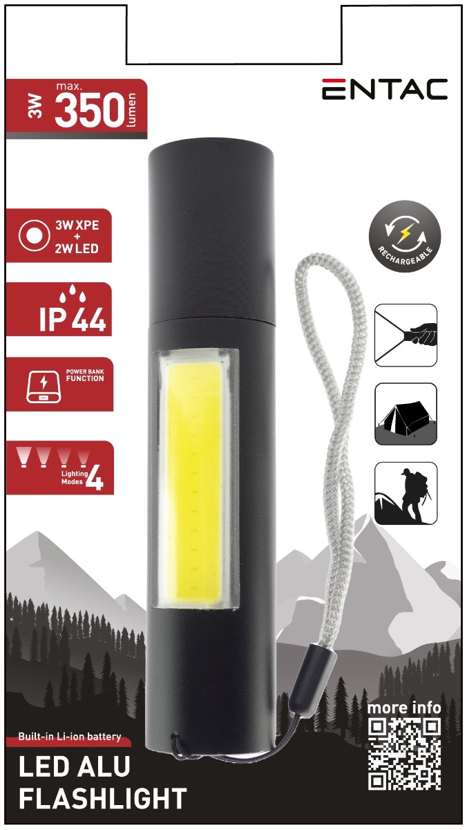 Entac Φακός Επαναφορτιζόμενος 3W 1200mAh (PowerBank) Entac Φακός Επαναφορτιζόμενος 3W 1200mAh (PowerBank)