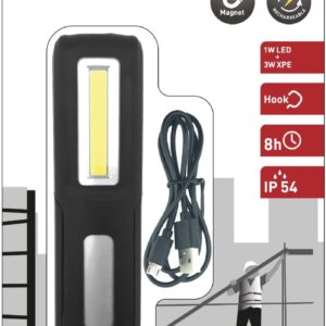 Entac Φακός Εργασίας Επαναφορτιζόμενος 1W LED + 3W XPE