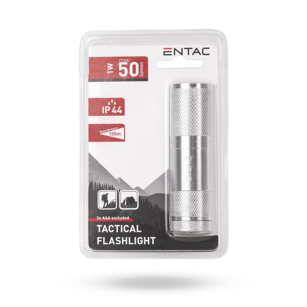Entac Φακός Χειρός 1W 9LED ALU Ασημί Entac Φακός Χειρός 1W 9LED ALU Ασημί - Image 3