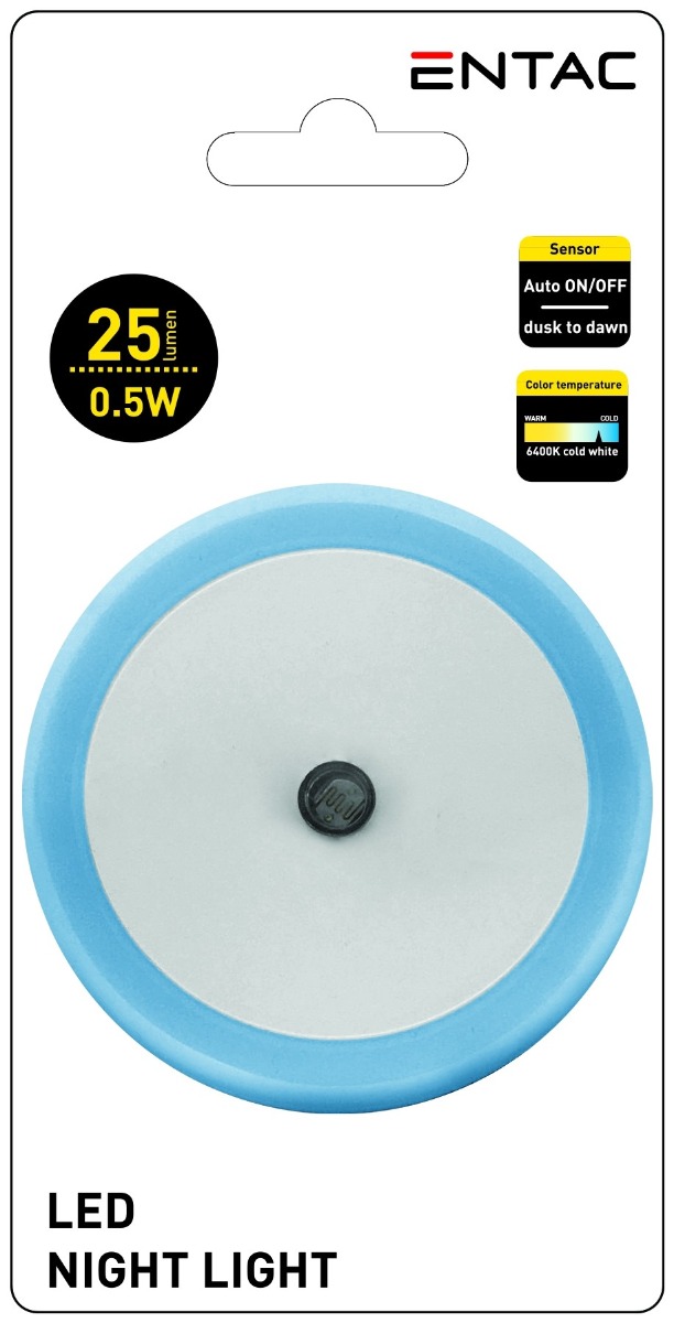 Entac Φωτάκι Νυκτός 0.5W Στρογγυλό Ψυχρό Μπλέ Entac Φωτάκι Νυκτός 0.5W Στρογγυλό Ψυχρό Μπλέ - Image 3