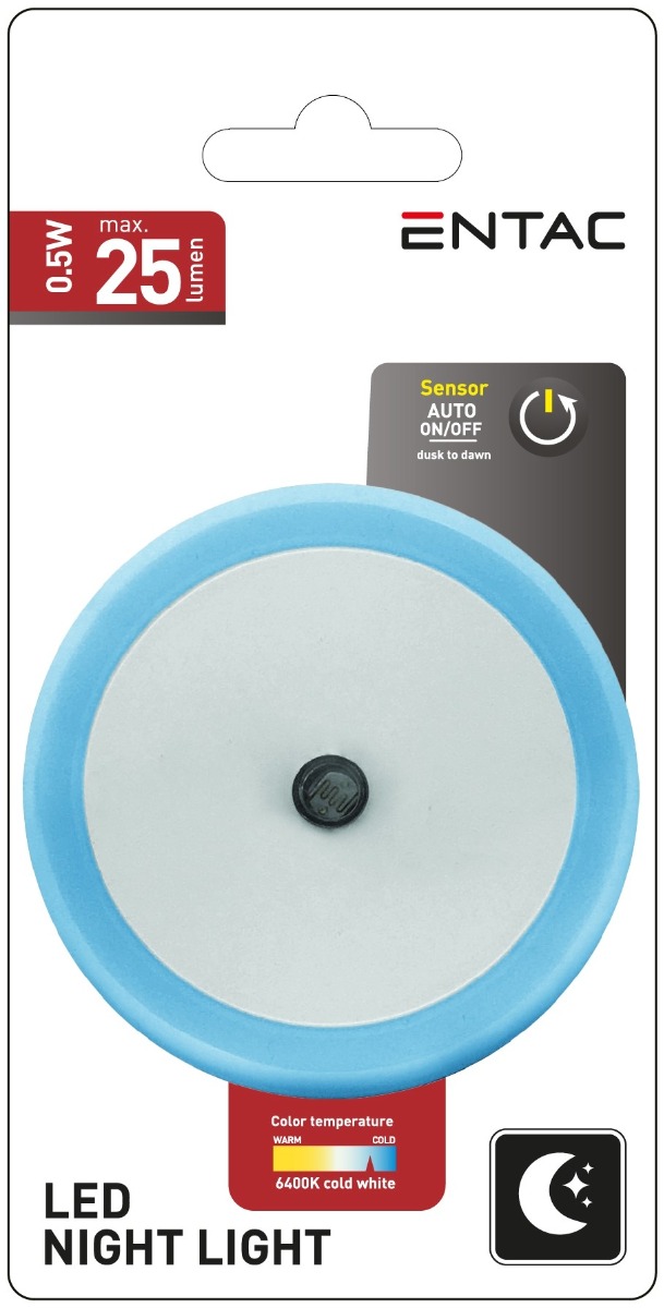 Entac Φωτάκι Νυκτός 0.5W Στρογγυλό Ψυχρό Μπλέ Entac Φωτάκι Νυκτός 0.5W Στρογγυλό Ψυχρό Μπλέ