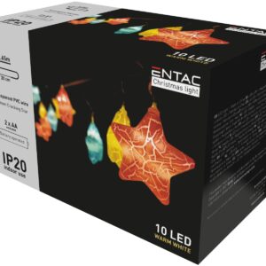 Entac Χριστουγεννιάτικα Εσωτερικά 10 LED Ραγισμένα Αστέρια Θερμό 1
