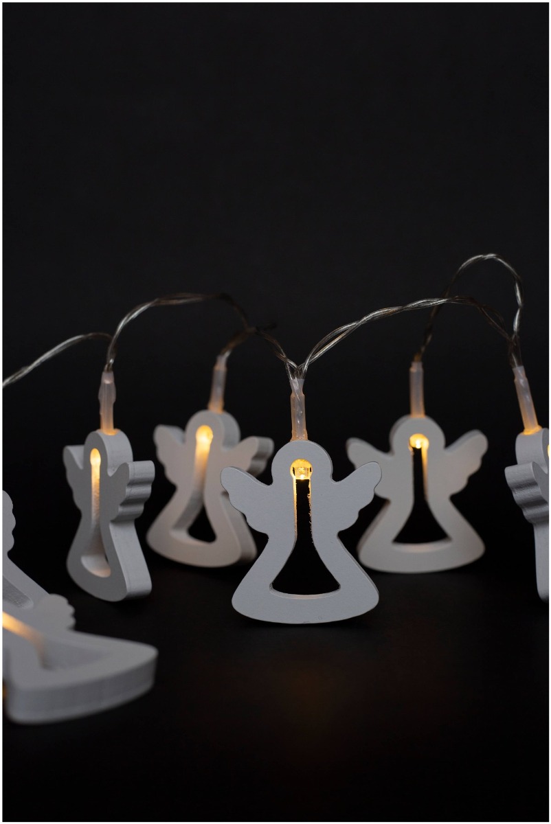 Entac Χριστουγεννιάτικα Εσωτερικά Ξύλινα Αγγελλάκια 10 LED Θερμό 1μ (2xAA Δεν περιλαμβ.) Entac Χριστουγεννιάτικα Εσωτερικά Ξύλινα Αγγελλάκια 10 LED Θερμό 1μ (2xAA Δεν περιλαμβ.) - Image 2