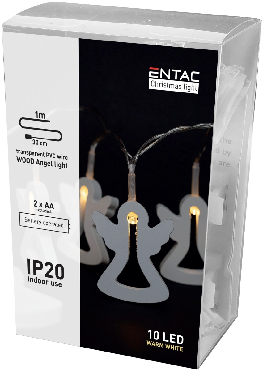 Entac Χριστουγεννιάτικα Εσωτερικά Ξύλινα Αγγελλάκια 10 LED Θερμό 1μ (2xAA Δεν περιλαμβ.) Entac Χριστουγεννιάτικα Εσωτερικά Ξύλινα Αγγελλάκια 10 LED Θερμό 1μ (2xAA Δεν περιλαμβ.)