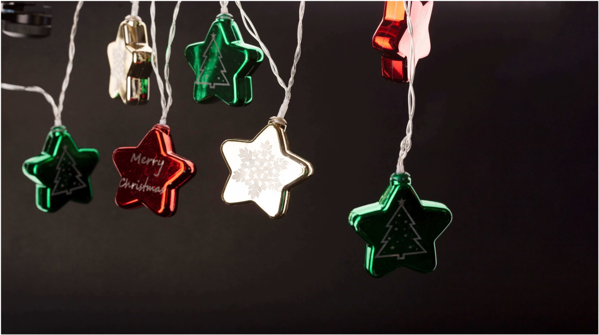 Entac Χριστουγεννιάτικα Εσωτερικά Πολύχρωμα Αστέρια 60mm 10 LED Θερμό 1,65m 65m