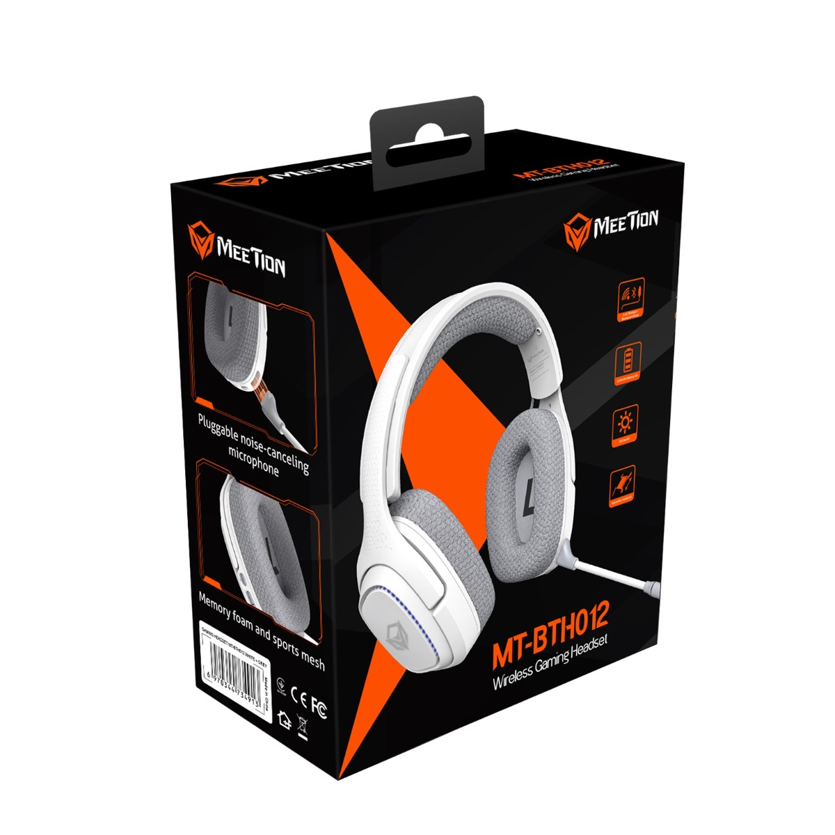 Meetion BTH012 2.4G Bluetooth Gaming Ακουστικά Λευκό Meetion BTH012 2.4G Bluetooth Gaming Ακουστικά Λευκό - Image 8
