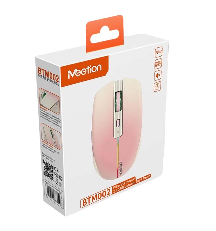 Meetion BTM002 Ασύρματο Ποντίκι Bluetooth (Ροζ) Meetion BTM002 Ασύρματο Ποντίκι Bluetooth (Ροζ) - Image 2