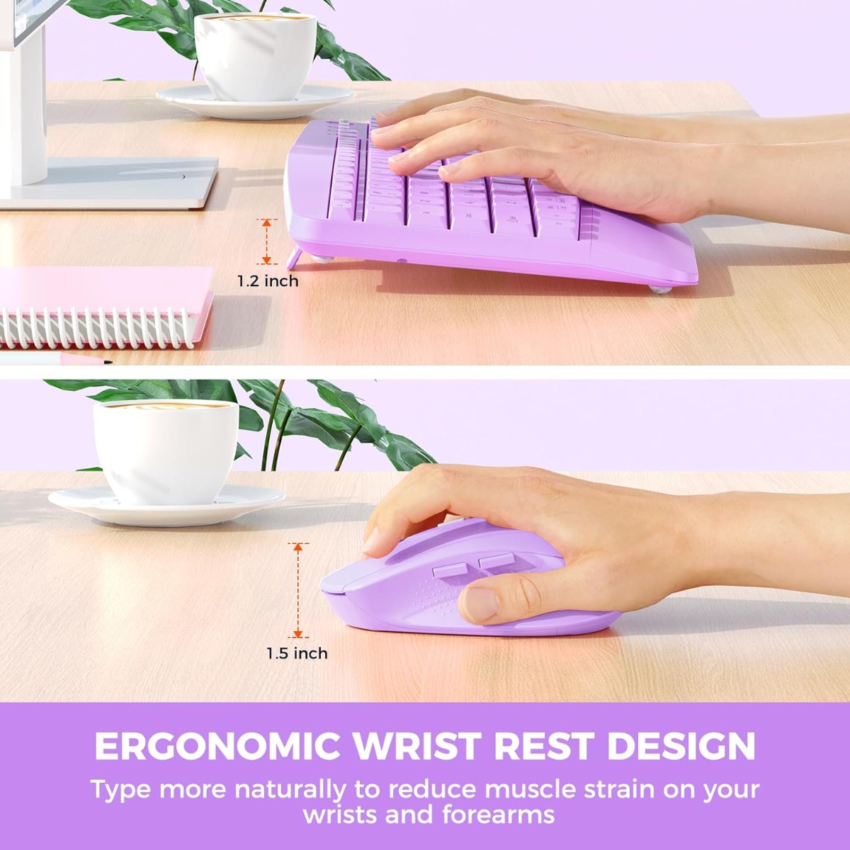 Meetion DirectorA Εργονομικό Combo / Μωβ Meetion DirectorA Εργονομικό Combo / Μωβ - Image 6