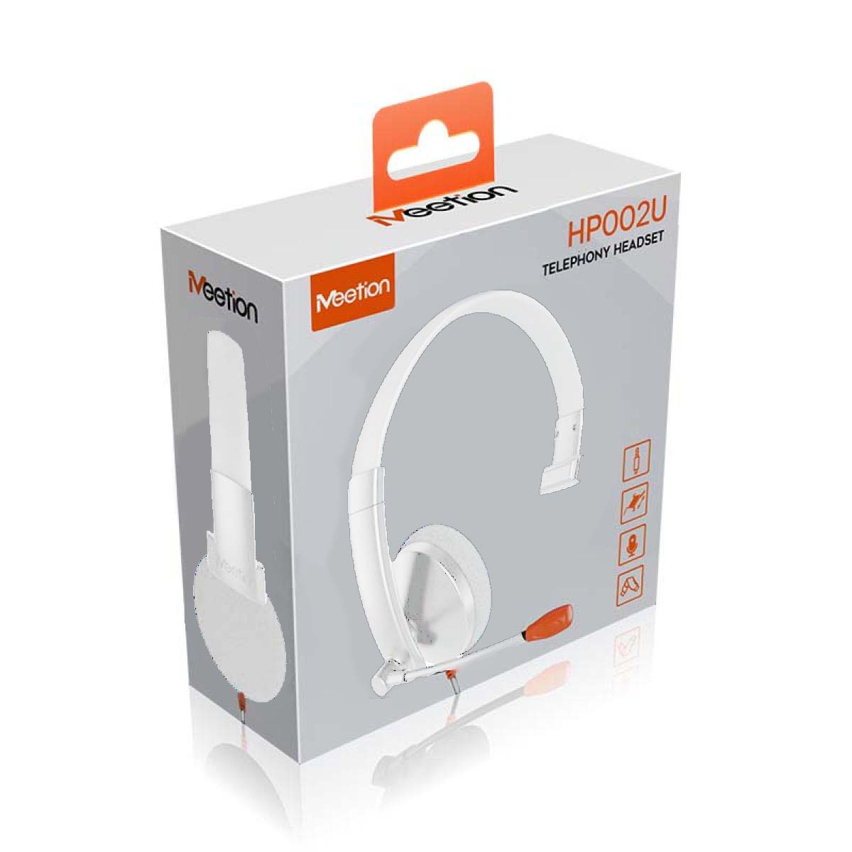 Meetion HP002U Ενσύρματο Ακουστικό Τηλεφωνίας USB / Λευκό Meetion HP002U Ενσύρματο Ακουστικό Τηλεφωνίας USB / Λευκό - Image 2