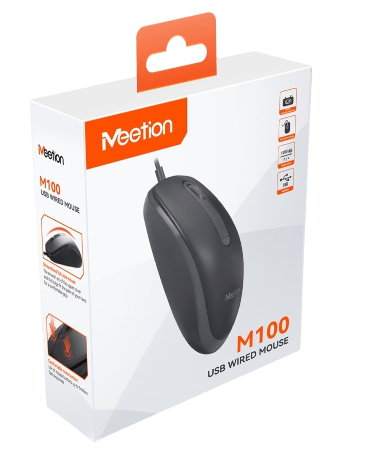 Meetion M100 USB Ενσύρματο Ποντίκι Μαύρο Meetion M100 USB Ενσύρματο Ποντίκι Μαύρο - Image 7
