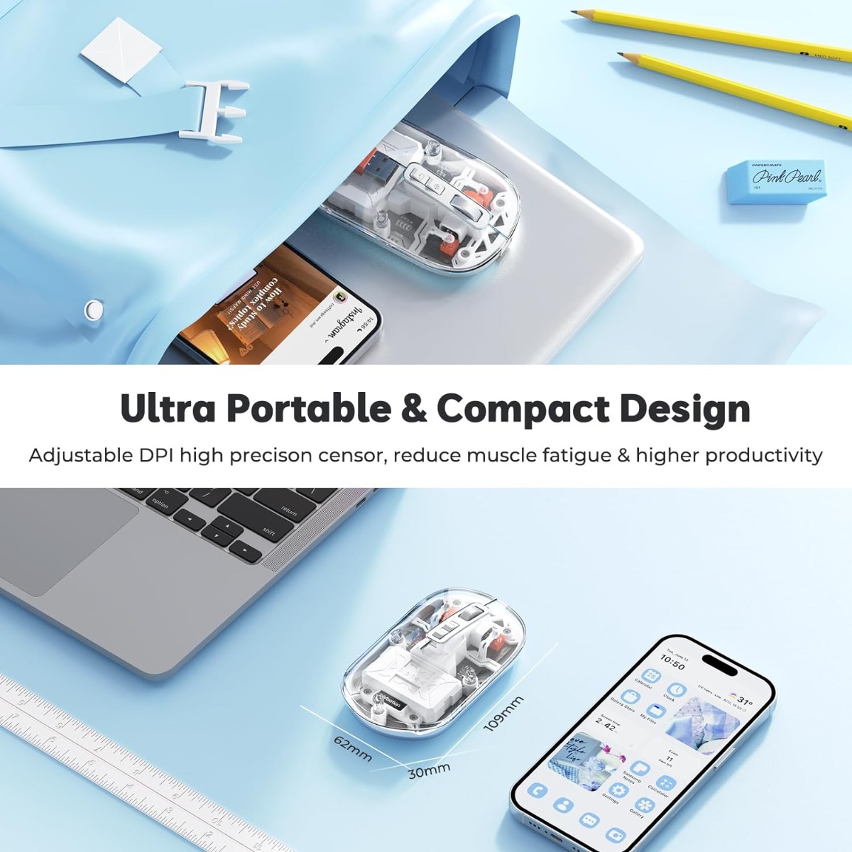 Meetion MT-BTM005 Ασύρματο Ποντίκι Λευκό Meetion MT-BTM005 Ασύρματο Ποντίκι Λευκό - Image 3