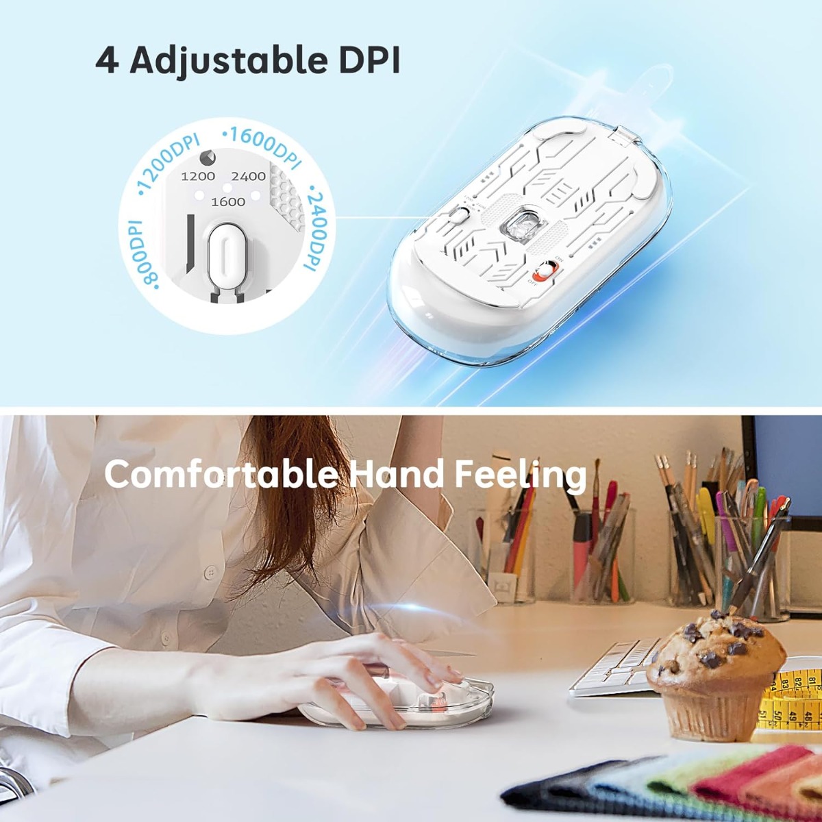 Meetion MT-BTM005 Ασύρματο Ποντίκι Λευκό Meetion MT-BTM005 Ασύρματο Ποντίκι Λευκό - Image 4