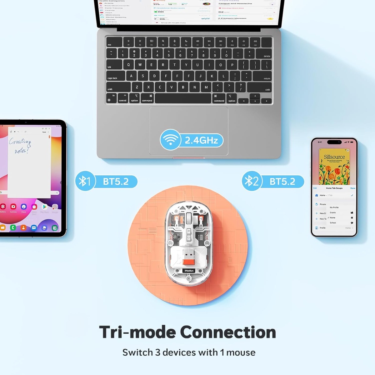 Meetion MT-BTM005 Ασύρματο Ποντίκι Λευκό Meetion MT-BTM005 Ασύρματο Ποντίκι Λευκό - Image 7