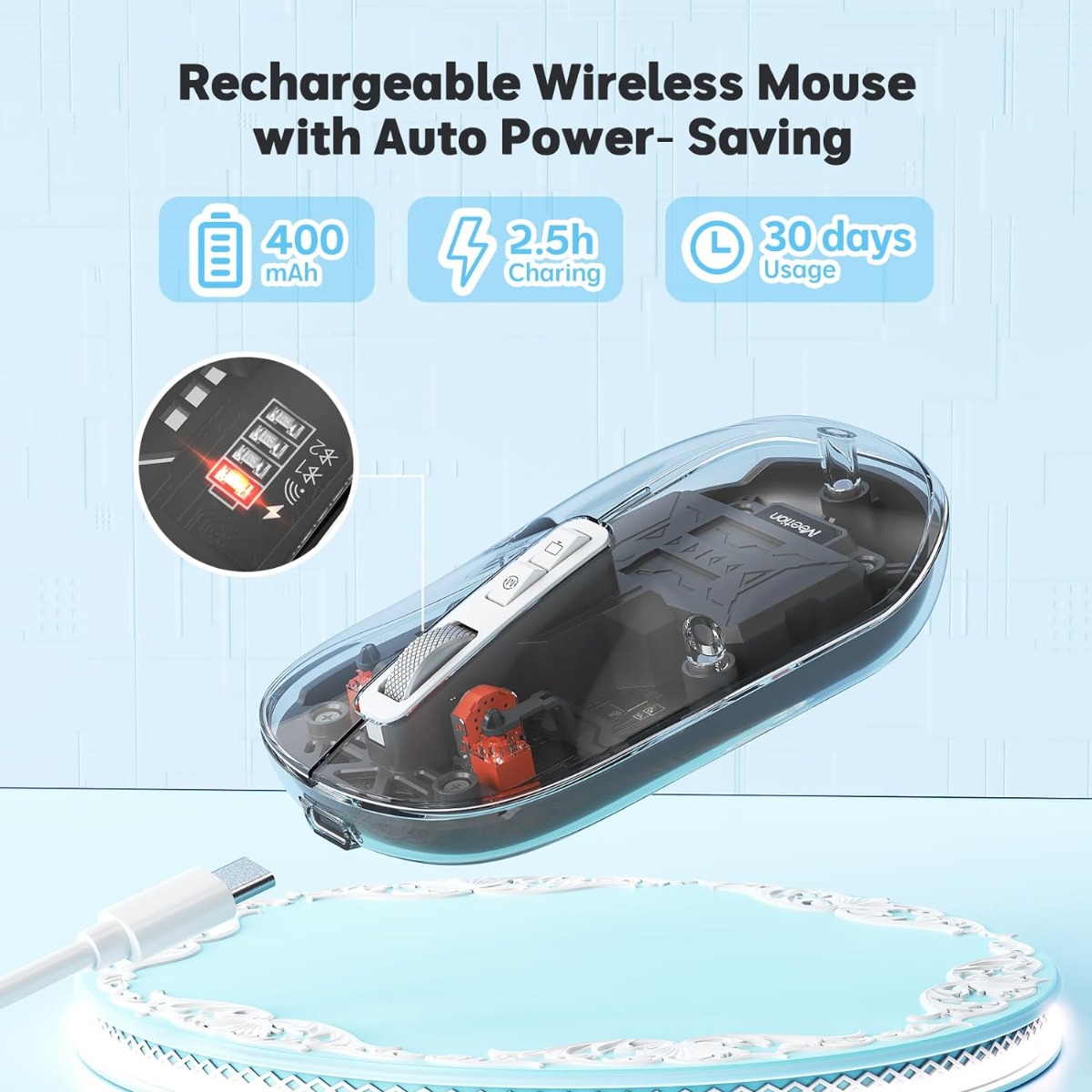 Meetion MT-BTM005 Ασύρματο Ποντίκι Μαύρο Meetion MT-BTM005 Ασύρματο Ποντίκι Μαύρο - Image 6