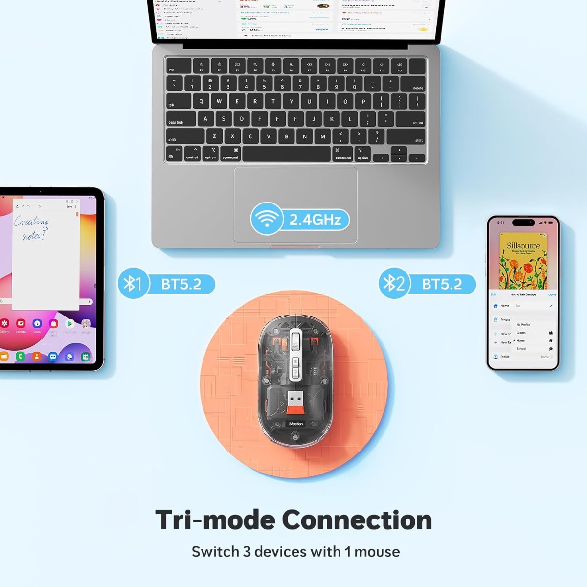 Meetion MT-BTM005 Ασύρματο Ποντίκι Μαύρο Meetion MT-BTM005 Ασύρματο Ποντίκι Μαύρο - Image 7