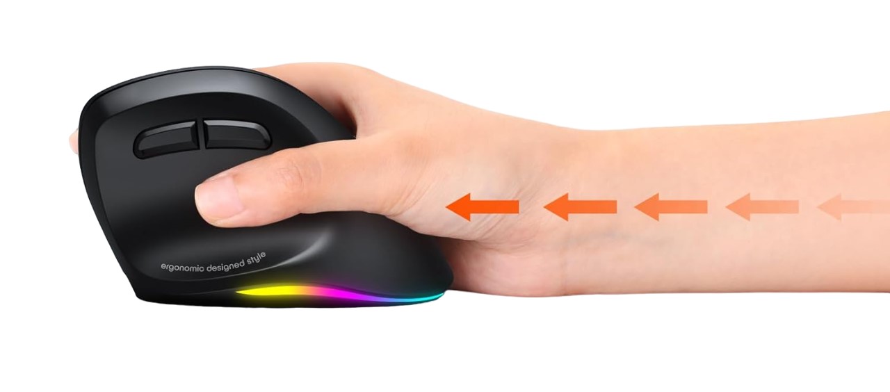 Meetion MT-BTM010L Left Ergonomic Wireless Mouse Black Meetion MT-BTM010L Left Ergonomic Wireless Mouse Black - Image 2