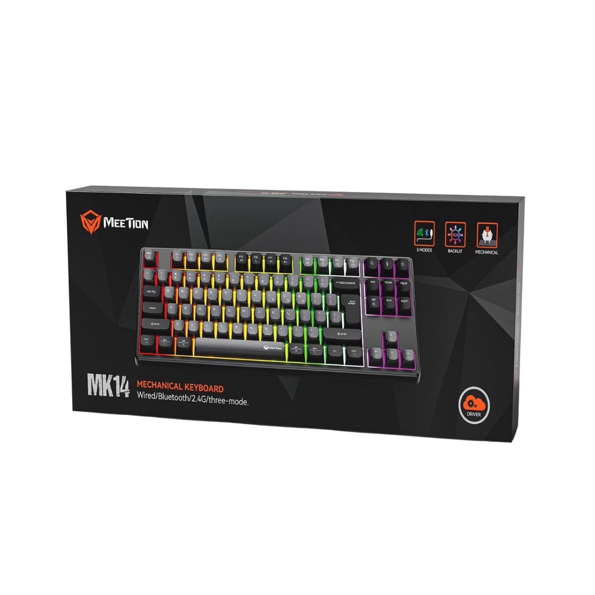 Meetion MT-MK14 Μηχανικό Πληκτρολόγιο Gaming Ενσύρματο & Ασύρματο με Bluetooth και 2.4G RGB Μαύρο US Meetion MT-MK14 Μηχανικό Πληκτρολόγιο Gaming Ενσύρματο & Ασύρματο με Bluetooth και 2.4G RGB Μαύρο US - Image 10