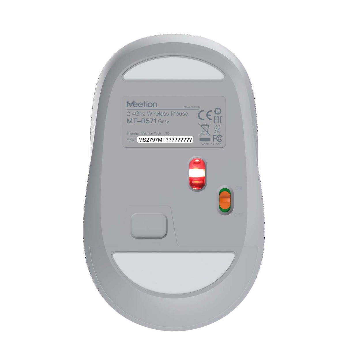 Meetion MT-R571 2.4G Ασύρματο Ποντίκι Λευκό & Γκρι Meetion MT-R571 2.4G Ασύρματο Ποντίκι Λευκό & Γκρι - Image 6