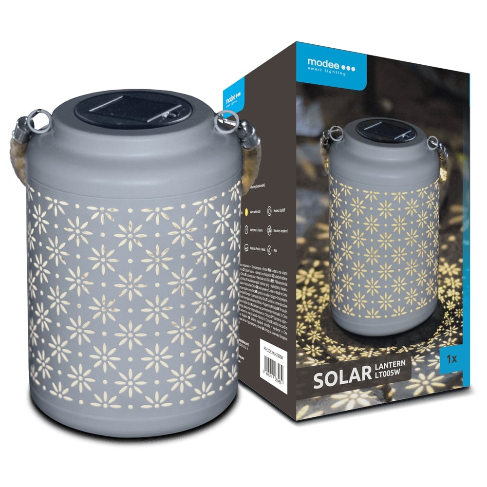 Modee Lighting LED Ηλιακό Φαναράκι LT005W (H26x17x17cm) Λευκό Modee Lighting LED Ηλιακό Φαναράκι LT005W (H26x17x17cm) Λευκό