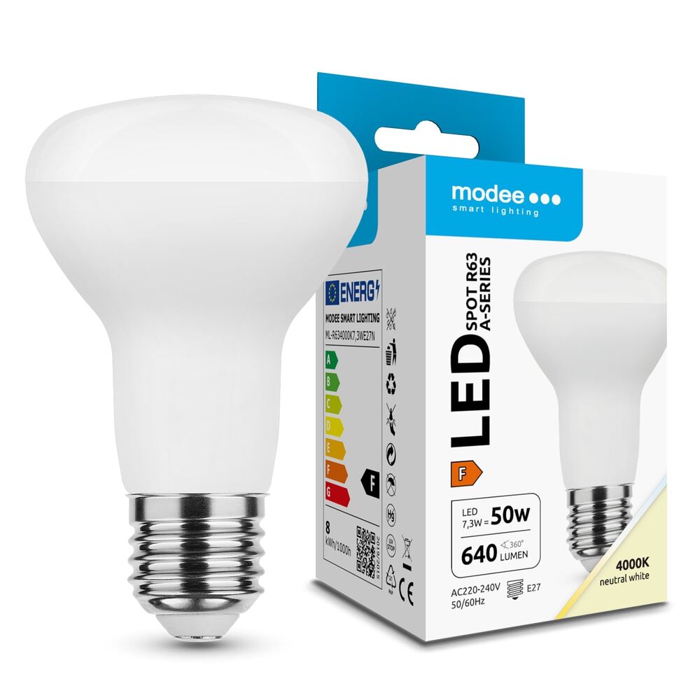 Modee Lighting Λαμπτήρας LED Σποτ R63 7,3W E27 110° 4000K 640 lm A-series ERP Modee Lighting Λαμπτήρας LED Σποτ R63 7