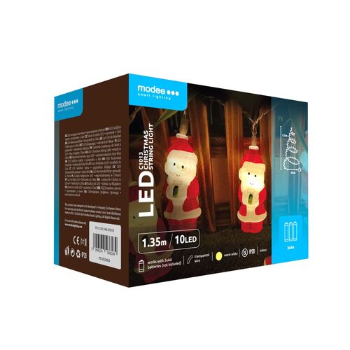 Modee Χριστουγεννιάτικα Φωτάκια LED Μπαταρίας (10LED/1.35m/15cm) Θερμό Λευκό Modee Χριστουγεννιάτικα Φωτάκια LED Μπαταρίας (10LED/1.35m/15cm) Θερμό Λευκό - Image 4