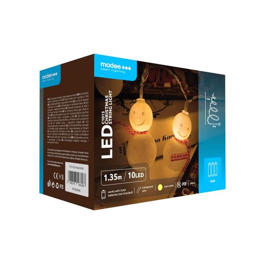 Modee Χριστουγεννιάτικα Φωτάκια LED Μπαταρίας (10LED/1,35m/15cm) Θερμό Λευκό Modee Χριστουγεννιάτικα Φωτάκια LED Μπαταρίας (10LED/1,35m/15cm) Θερμό Λευκό - Image 4
