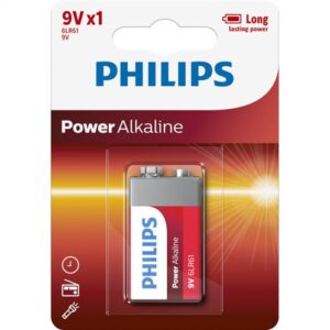 Philips Power Alkaline Μπαταρία 6LR61/P1B 9V (1τμχ)