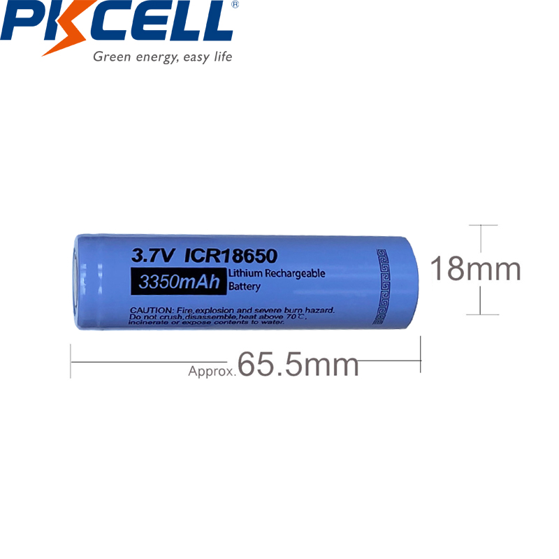 Pkcell Μπαταρία Flat Top (Επίπεδης Κορυφής) ICR18650 3.7V 3350mAh PCB Pkcell Μπαταρία Flat Top (Επίπεδης Κορυφής) ICR18650 3.7V 3350mAh PCB - Image 3