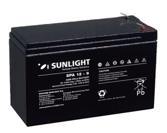 Sunlight Μολύβδου 12V 9A για UPS Sunlight Μολύβδου 12V 9A για UPS