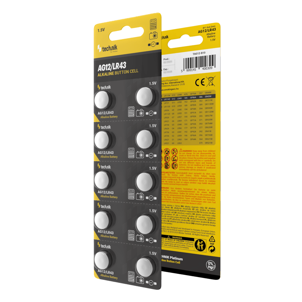 Technik Αλκαλικές Μπαταρίες Κουμπιά Platinum AG12 / LR43 / 186 / 386 1.5V B10 Technik Αλκαλικές Μπαταρίες Κουμπιά Platinum AG12 / LR43 / 186 / 386 1.5V B10 - Image 2