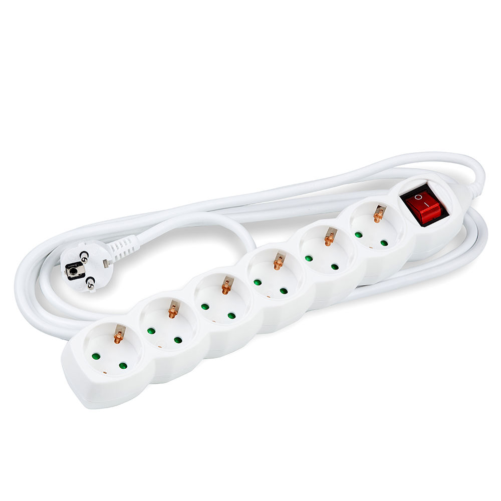 Technik Πολύπριζο 6 Θέσεων 1,5mm2 με Διακόπτη Λευκό 1.5m Technik Πολύπριζο 6 Θέσεων 1