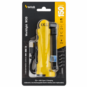 Technik Φακός Χειρός W30 με Ενσωματωμένη Μπαταρία 2000mAh COB και 1x2835 LED (150 lumen)