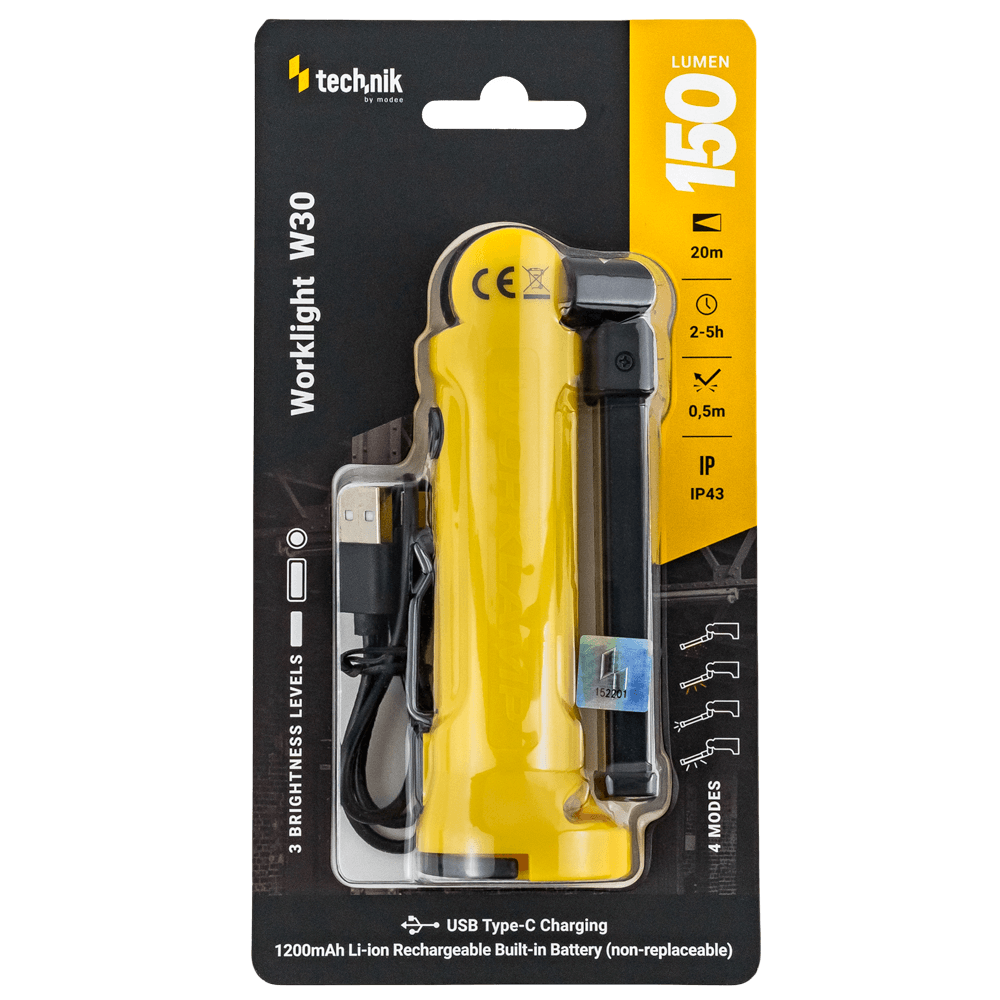 Technik Φακός Χειρός W30 με Ενσωματωμένη Μπαταρία 2000mAh COB και 1x2835 LED (150 lumen) Technik Φακός Χειρός W30 με Ενσωματωμένη Μπαταρία 2000mAh COB και 1x2835 LED (150 lumen)