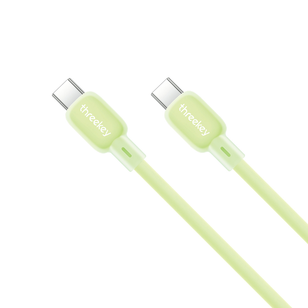ThreeKey TK-NB09 Καλώδια Σιλικόνης Type-C σε Type-C 60W Πράσινο ThreeKey TK-NB09 Καλώδια Σιλικόνης Type-C σε Type-C 60W Πράσινο