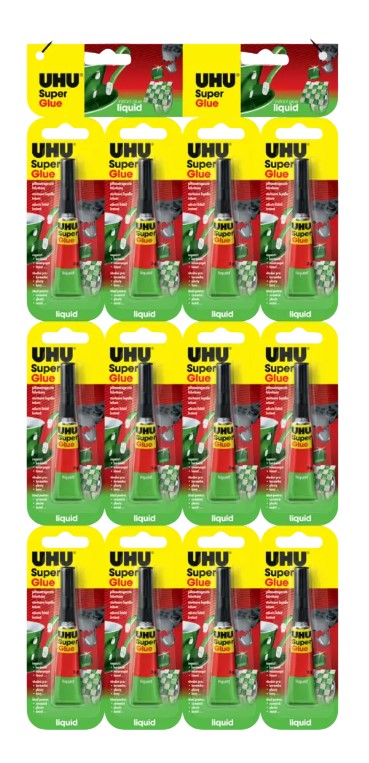 UHU Superglue Υγρή Κόλλα Jumbo 3g B12 (12τμχ) UHU Superglue Υγρή Κόλλα Jumbo 3g B12 (12τμχ)