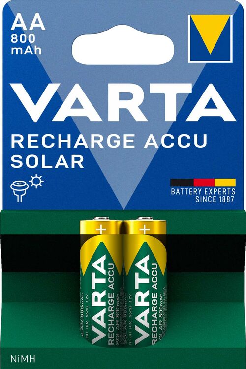 Varta Επαναφορτιζόμενη Solar 800mAh HR6 AA (2τμχ) Varta Επαναφορτιζόμενη Solar 800mAh HR6 AA (2τμχ)