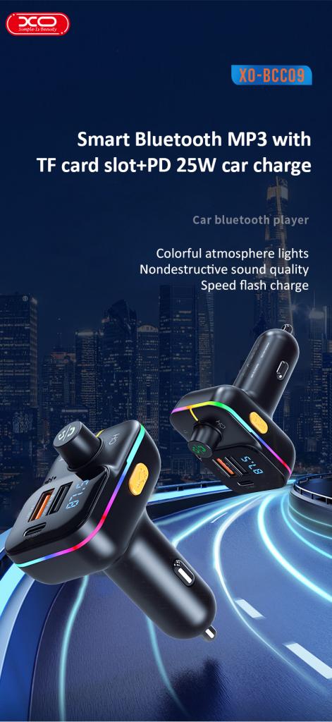 XO BCC09 Φορτιστής Αυτοκινήτου Bluetooth MP3 με TF card slot + PD 25W XO BCC09 Φορτιστής Αυτοκινήτου Bluetooth MP3 με TF card slot + PD 25W - Image 9