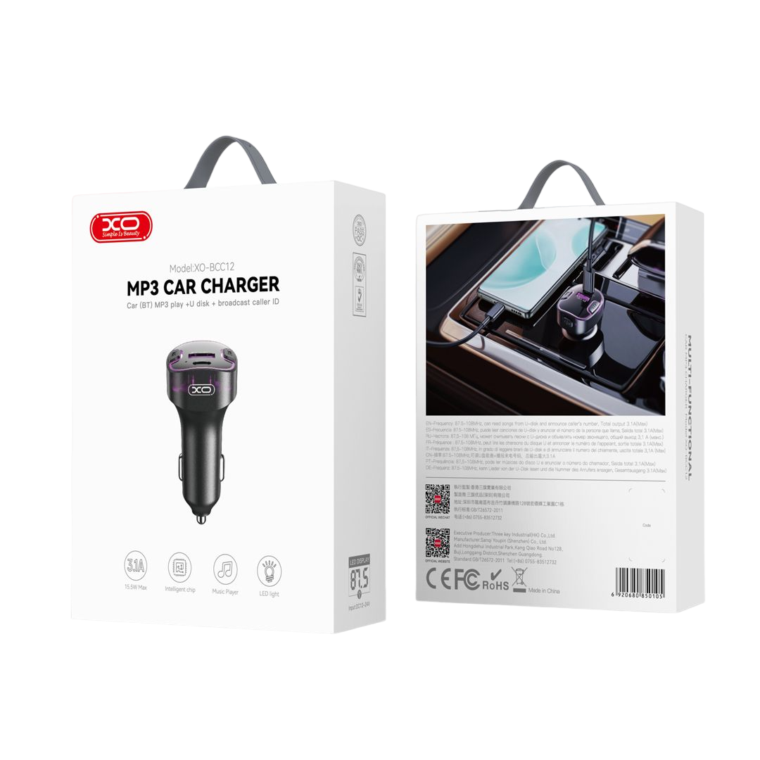 XO BCC12 Smart Bluetooth MP3+5V3.1A Car Charged Atmosphere Light XO BCC12 Smart Bluetooth MP3+5V3.1A Car Charged Atmosphere Light - Image 8