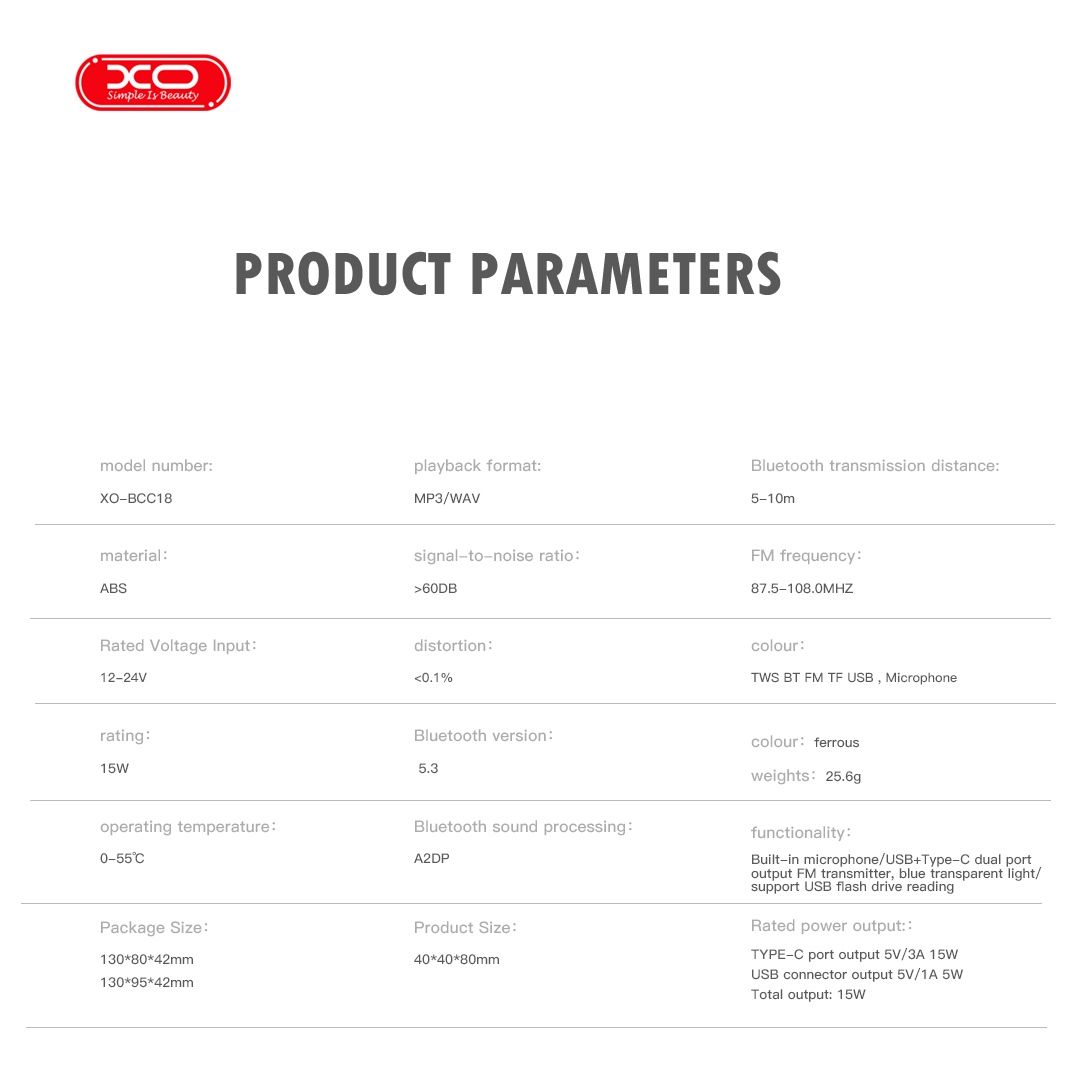 XO BCC18 Smart Bluetooth MP3 Charger Car 3A + Type-C Σετ XO BCC18 Smart Bluetooth MP3 Charger Car 3A + Type-C Σετ - Image 4