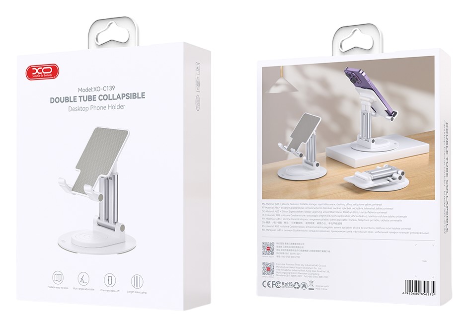 XO C139 Επιτραπέζια Περιστρεφόμενη 360° Μεταλλική Βάση Κινητού XO C139 Επιτραπέζια Περιστρεφόμενη 360° Μεταλλική Βάση Κινητού - Image 5