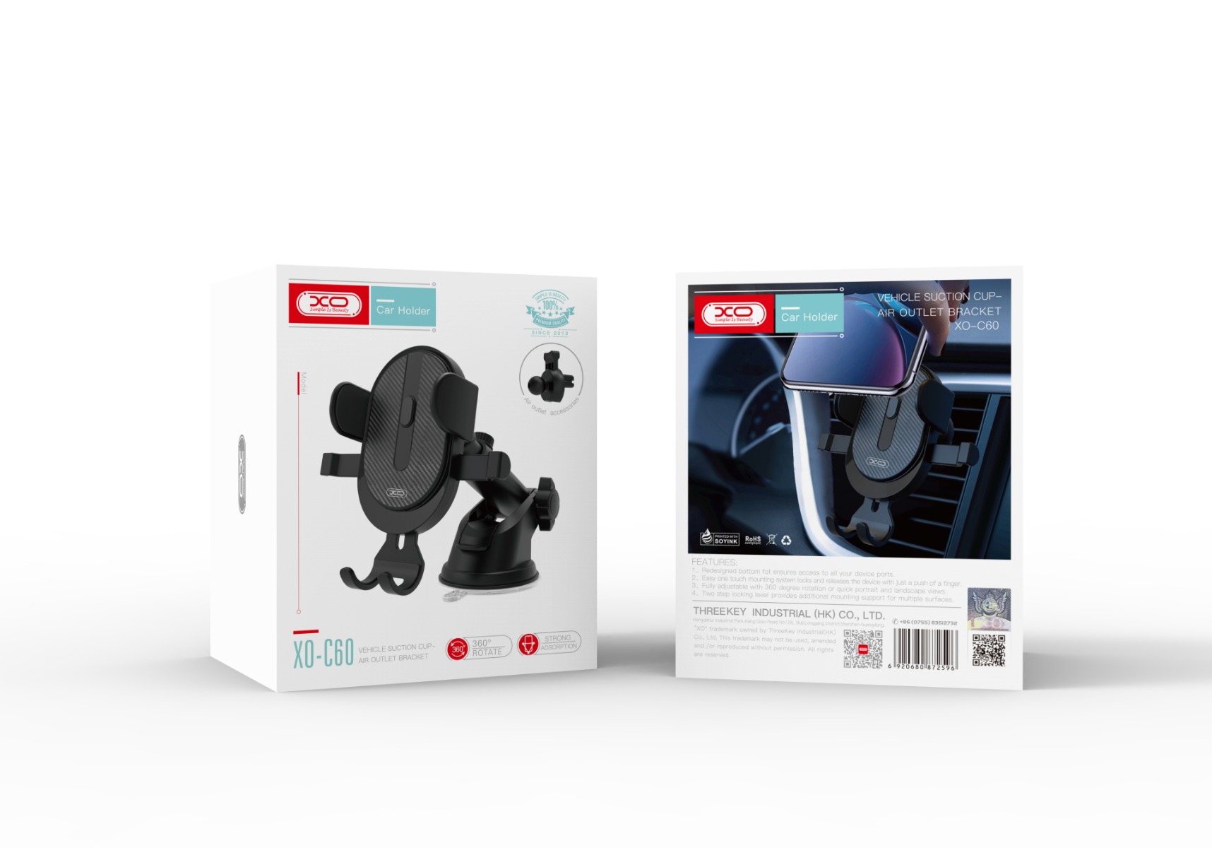 XO C60 Βάση Αυτοκινήτου με Βεντούζα ή στον Αεραγωγό XO C60 Βάση Αυτοκινήτου με Βεντούζα ή στον Αεραγωγό - Image 7